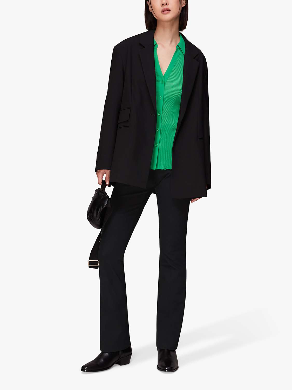 Buy Whistles Lucy Kick Flare Trousers, Black Online at johnlewis.com