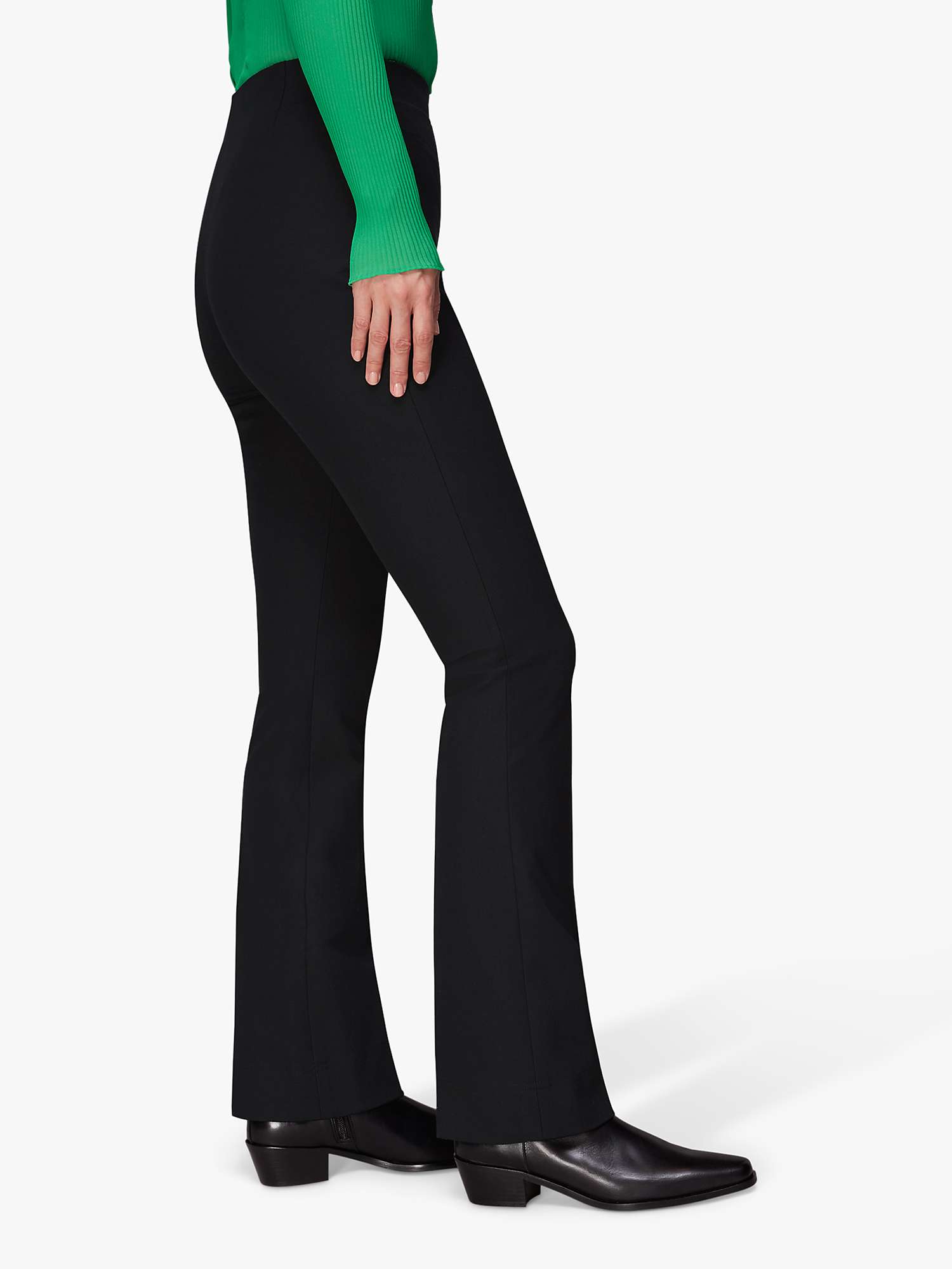 Buy Whistles Lucy Kick Flare Trousers, Black Online at johnlewis.com