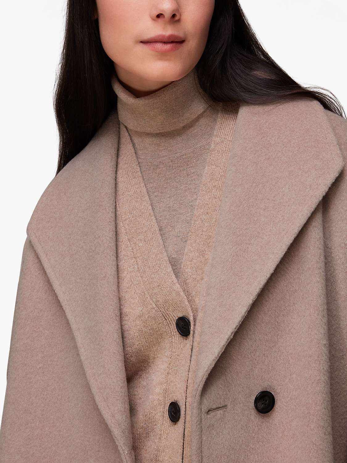 Buy Whistles Wide Collar Wool Rich Coat, Oatmeal Online at johnlewis.com