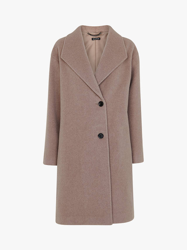 Whistles Wide Collar Wool Rich Coat, Oatmeal