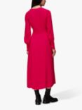 Whistles Iiana Shirred Midi Dress, Pink