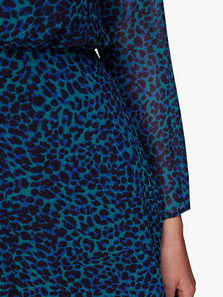 Whistles  Forest Leopard Carlotta Dress, Teal/Multi