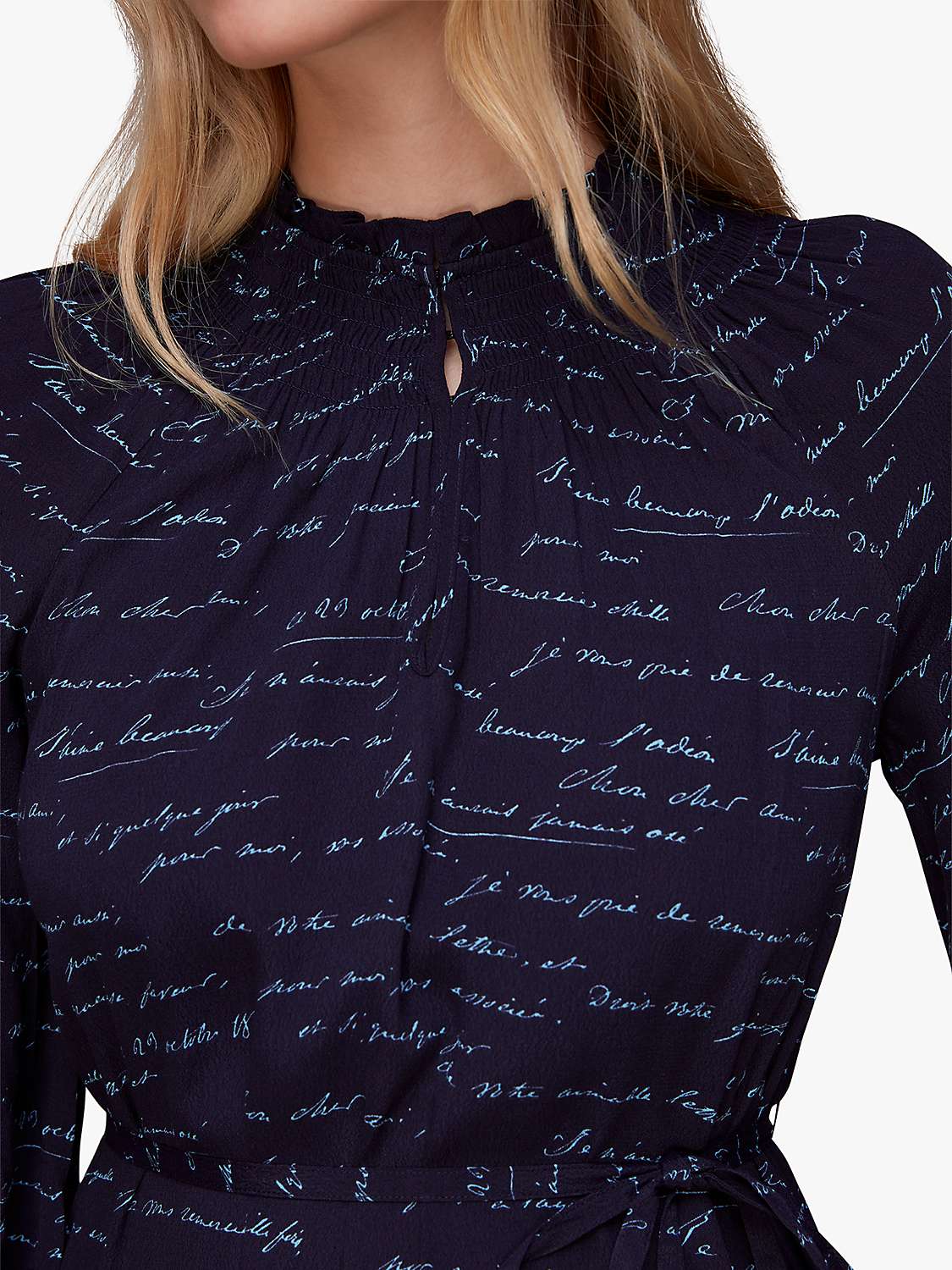 Buy Whistles French Handwriting Midi Dress, Navy Online at johnlewis.com