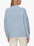 Whistles Flecked Funnel Neck Wool Blend Jumper, Pale Blue