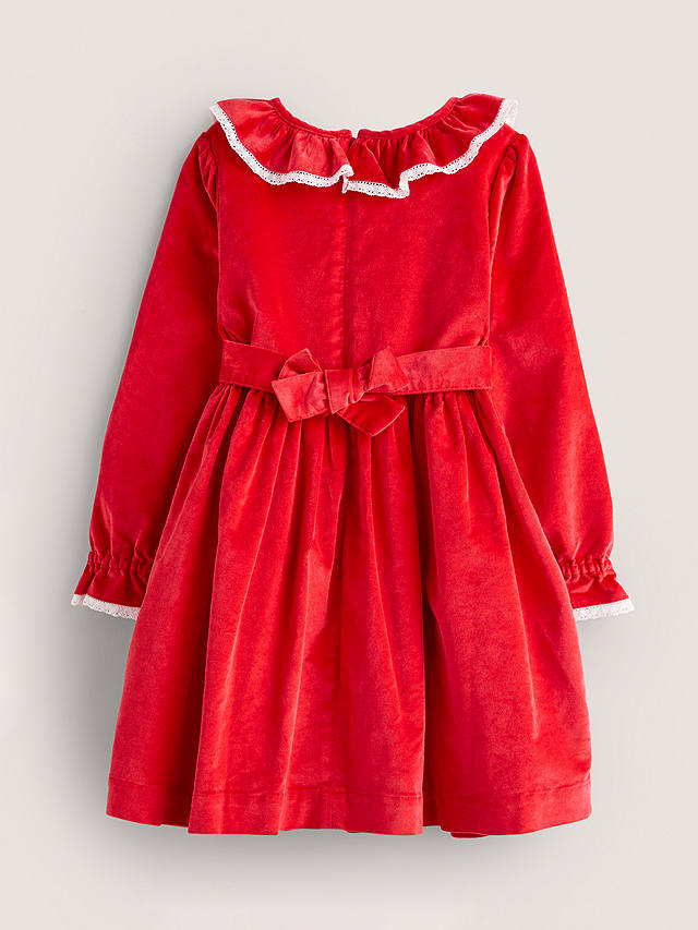 Mini Boden Kids' Nostalgic Festive Dress, Rockabilly Red