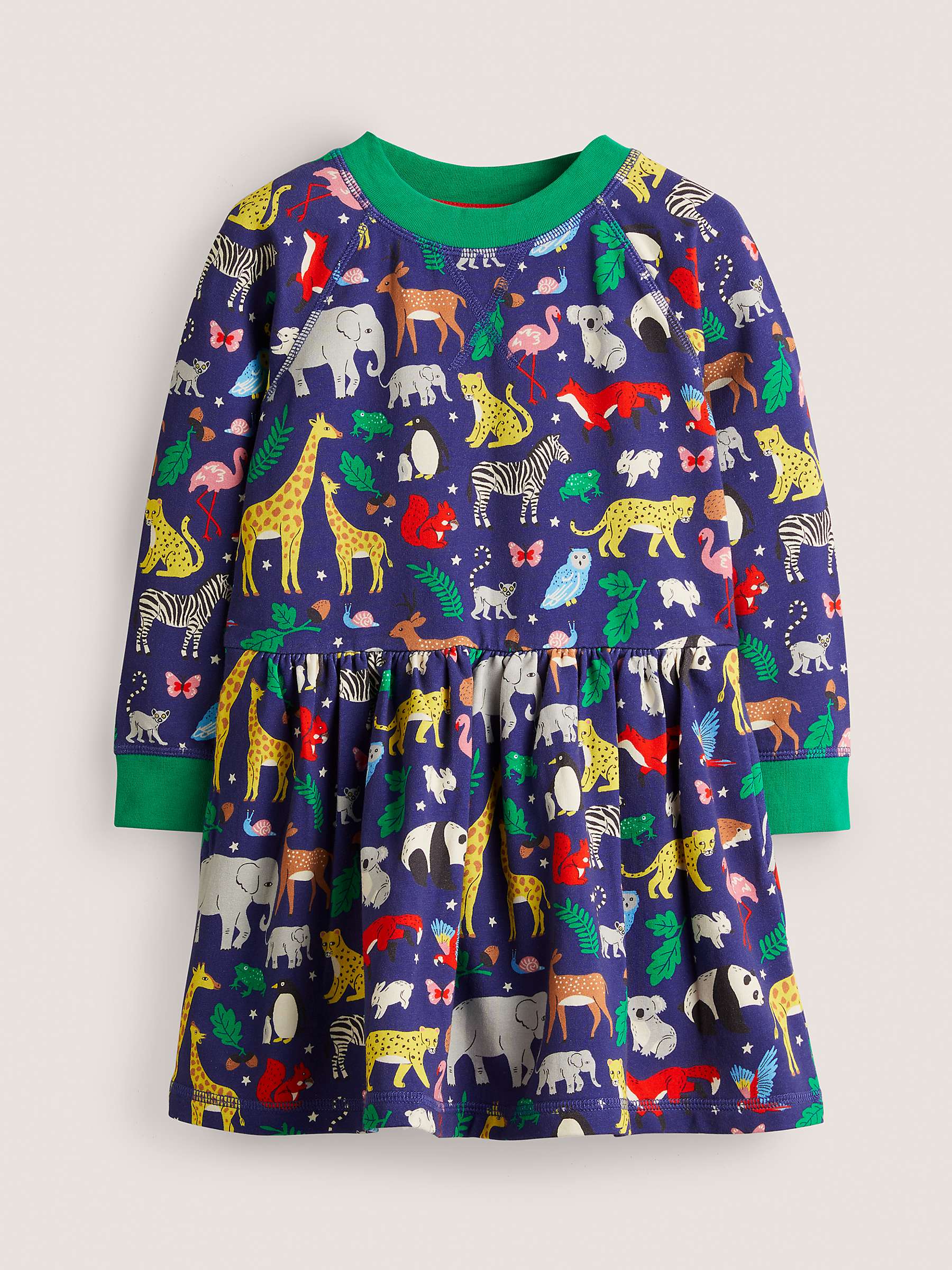 Buy Mini Boden Kids' Animal Print Jersey Dress, Blue Online at johnlewis.com
