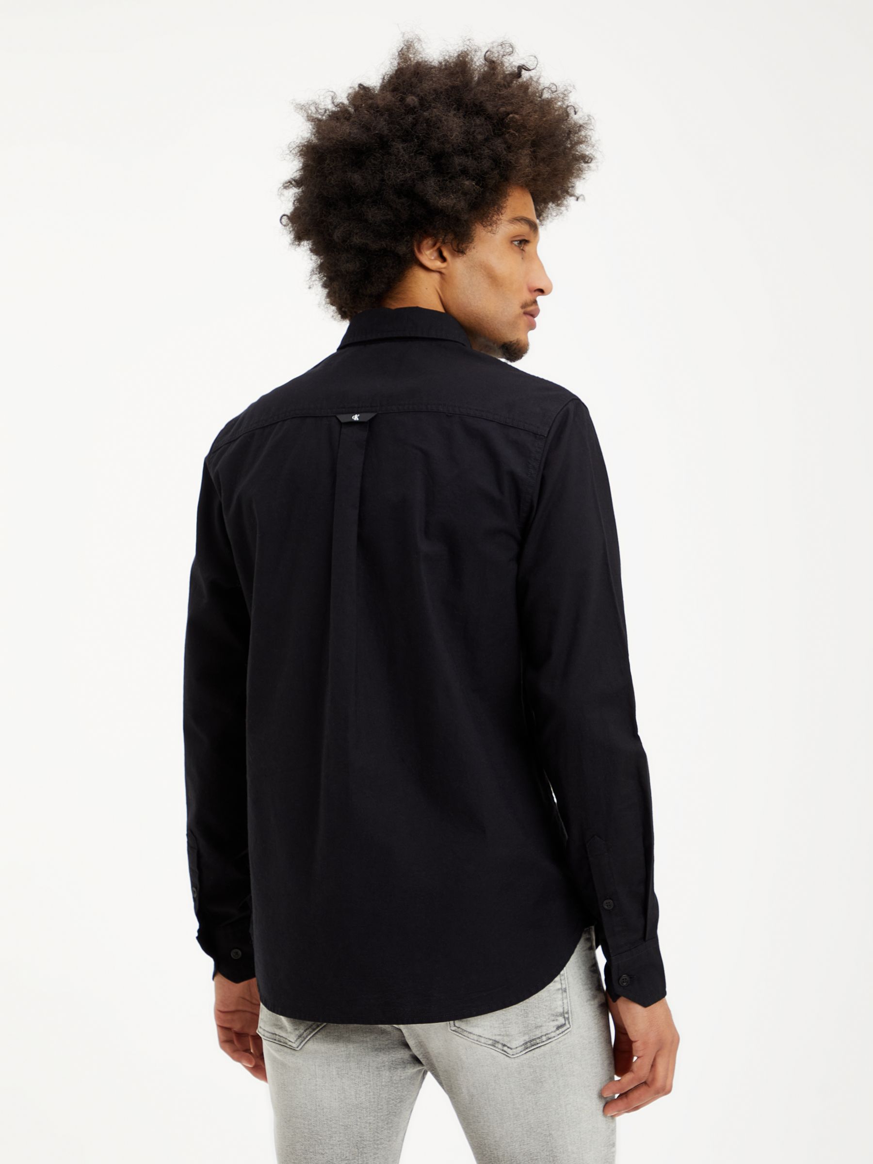 Calvin Klein Jeans Shrunken Badge Shirt, Black, S
