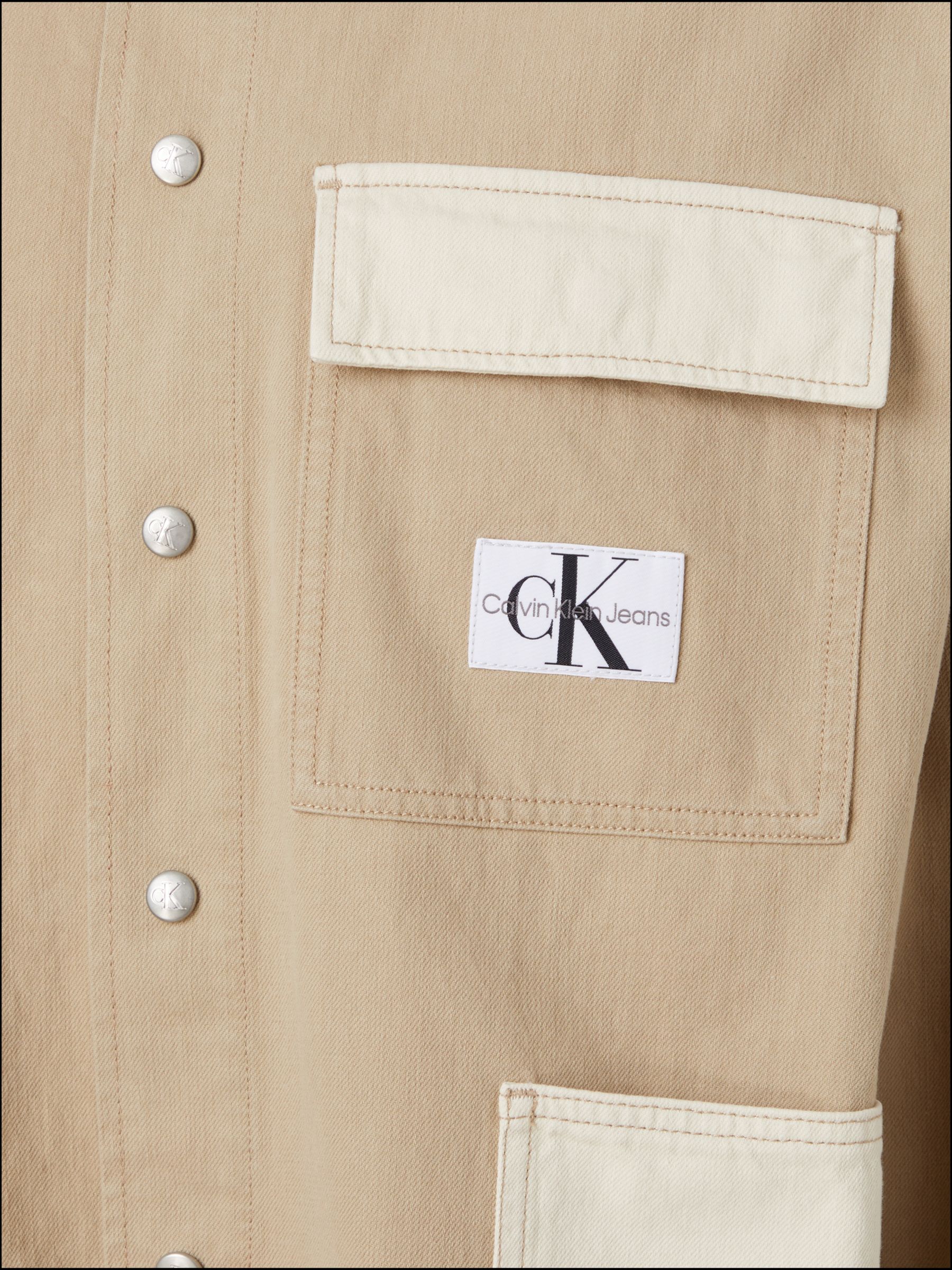 Buy Calvin Klein Jeans Utility Shacket, Neutral Denim Online at johnlewis.com