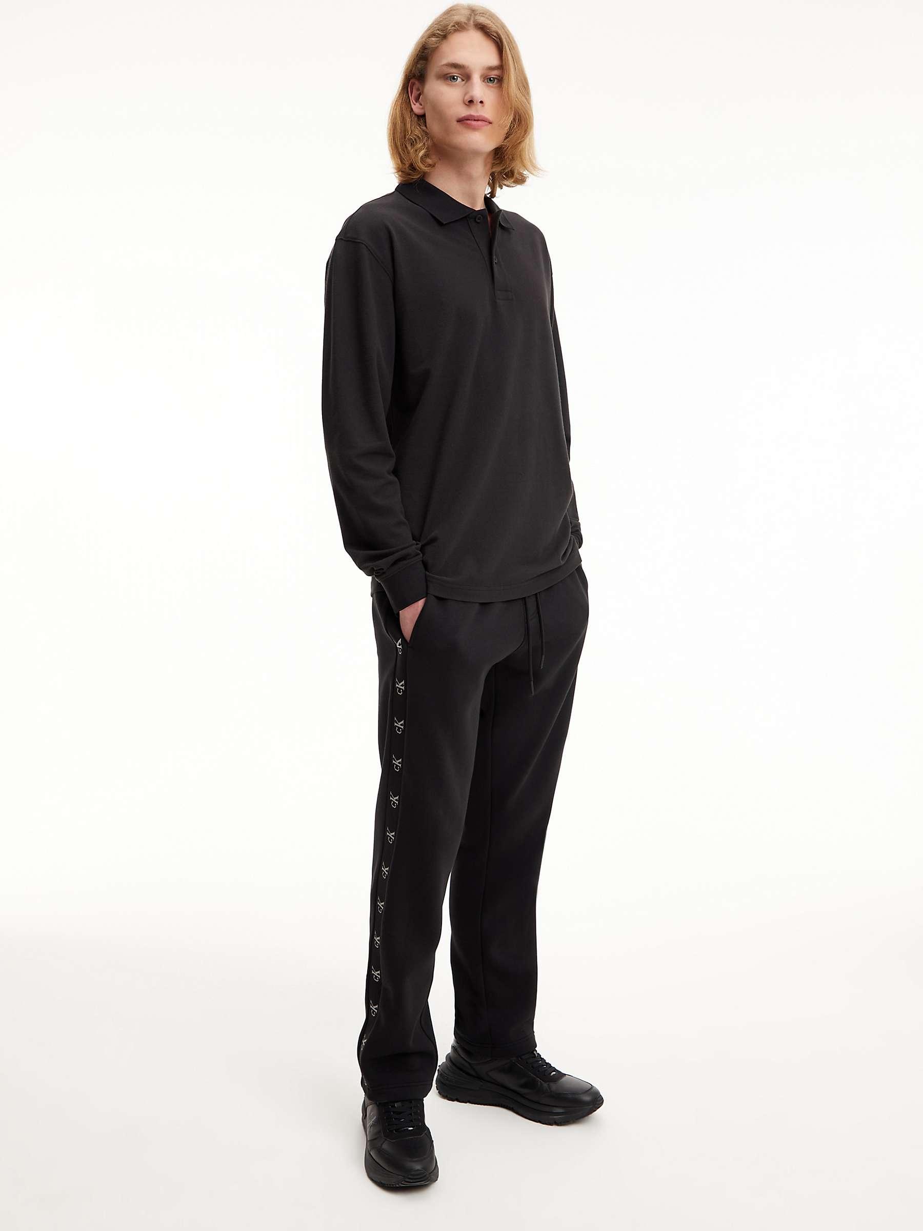 Buy Calvin Klein Jeans Jacquard Logo Joggers, Ck Black Online at johnlewis.com
