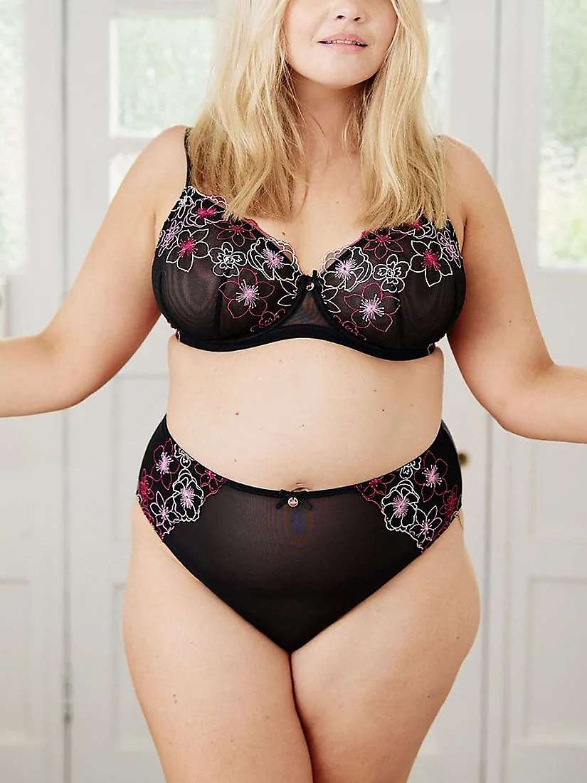 Buy Oola Lingerie Embroidered Lace Balcony Bra, Black Online at johnlewis.com