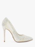 Dune Bridal Collection Bellvue Embellished High Heel Court Shoes, Ivory, Ivory-synthetic