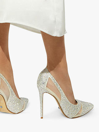 Dune Bridal Collection Bellvue Embellished High Heel Court Shoes, Ivory