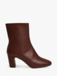 Whistles Holan Leather Block Heel Ankle Boots