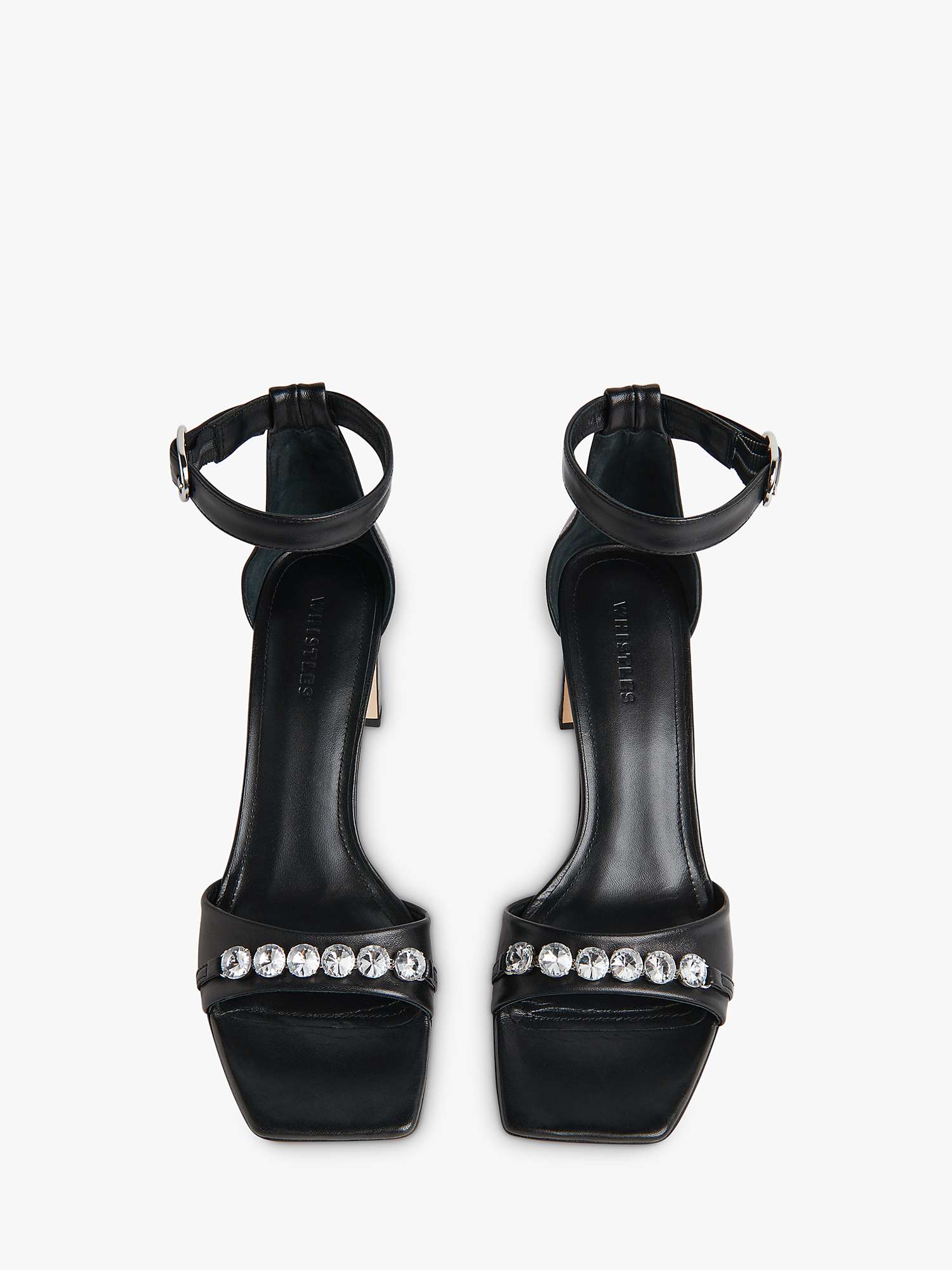 Buy Whistles Alsie Jewelled Heeled Sandals, Black Online at johnlewis.com