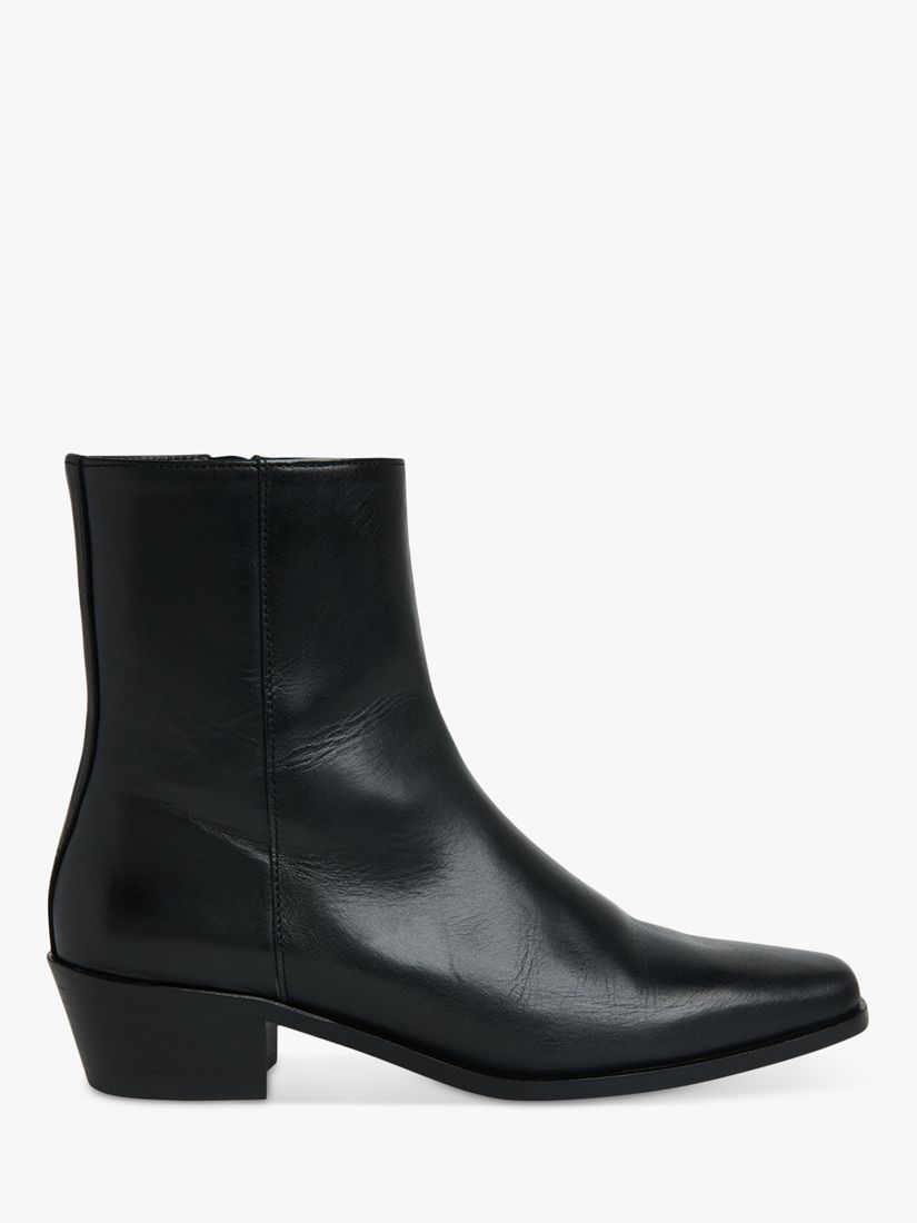 Whistles Kara Leather Ankle Boots, Black at John Lewis & Partners