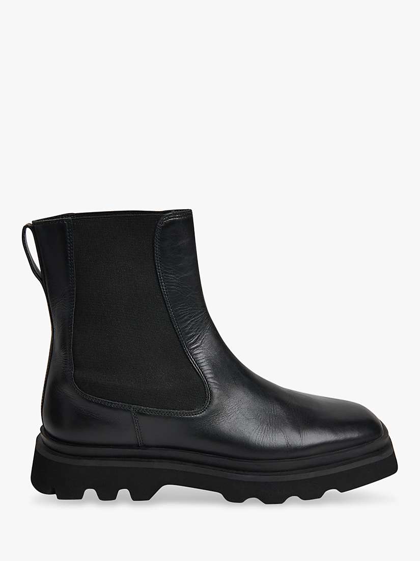 Buy Whistles Kenton Square Toe Leather Boots, Black Online at johnlewis.com