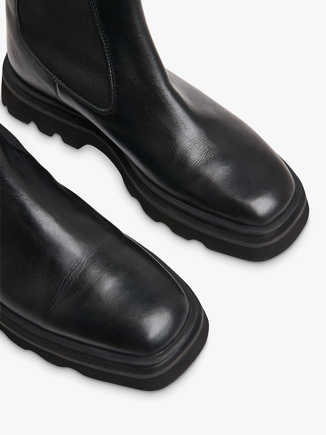 Buy Whistles Kenton Square Toe Leather Boots, Black Online at johnlewis.com