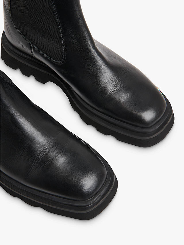 Whistles Kenton Square Toe Leather Boots, Black
