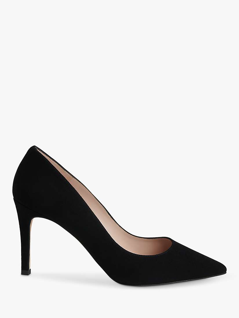 Buy Whistles Corie High Heel Suede Court Shoes, Black Online at johnlewis.com