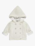 The Little Tailor Baby Plush Lined Knitted Pram Jacket, Cream