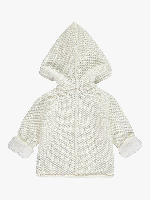 The Little Tailor Baby Plush Lined Knitted Pram Jacket, Cream