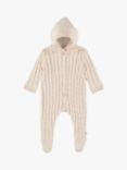 The Little Tailor Baby Plain Cable Knit Lined Snowsuit, Pink