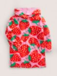Mini Boden Kids' Strawberry Print Towelling Beach Dress, Pink