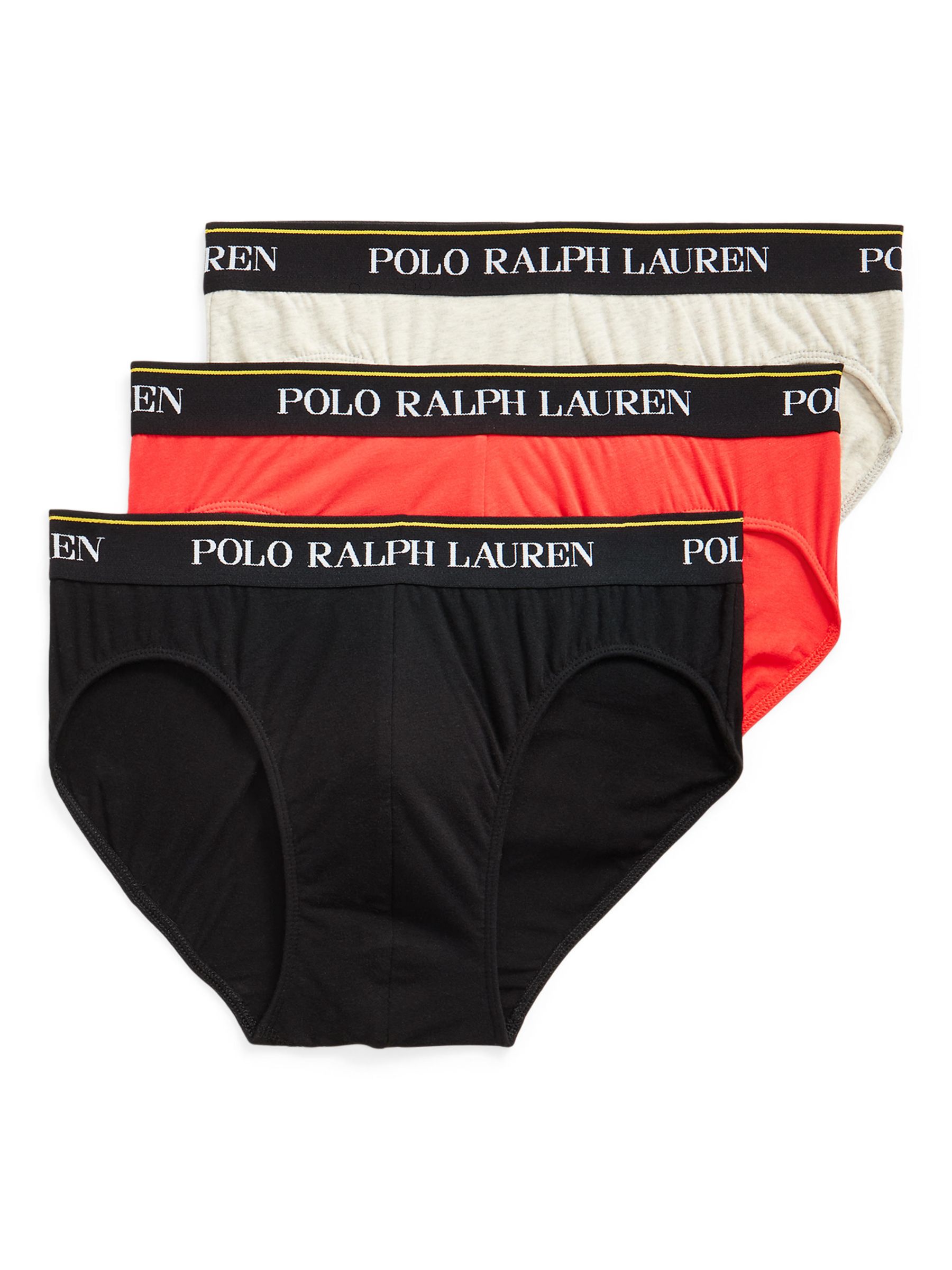 Polo Ralph Lauren Cotton Briefs, Pack of 3, Blue/Grey/Navy at John Lewis &  Partners