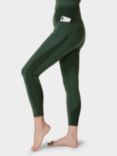 Sweaty Betty Super Soft Flow 7/8 Yoga Leggings, Trek Green