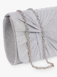 Paradox London Danita Glitter Clutch Bag, Silver