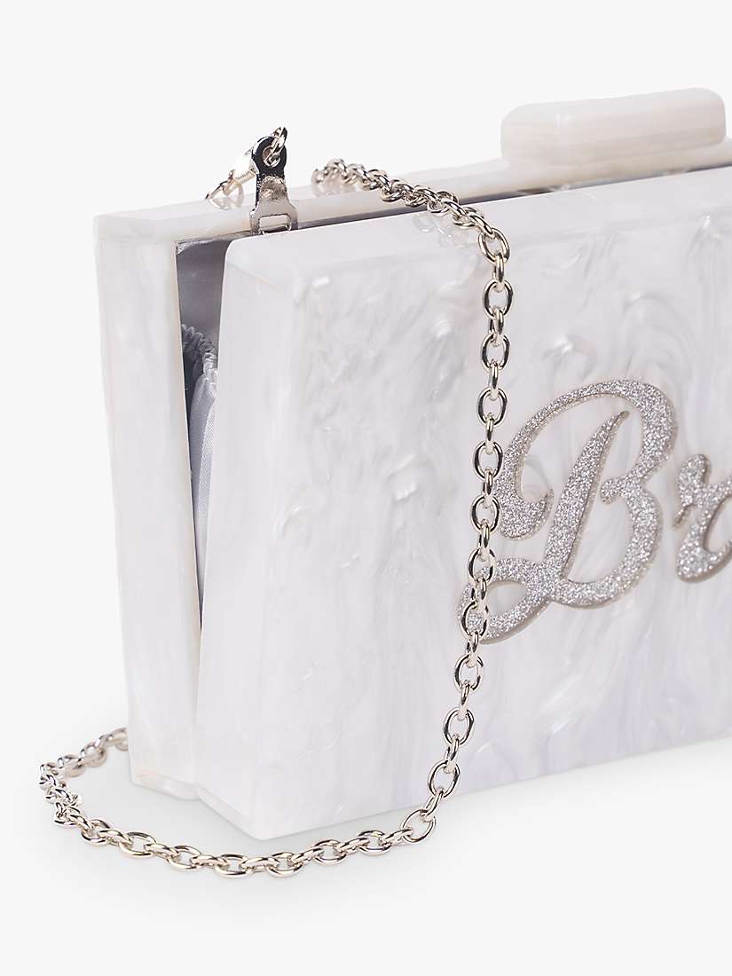 Paradox London Pearl Effect Box Clutch Bag, Ivory at John Lewis & Partners