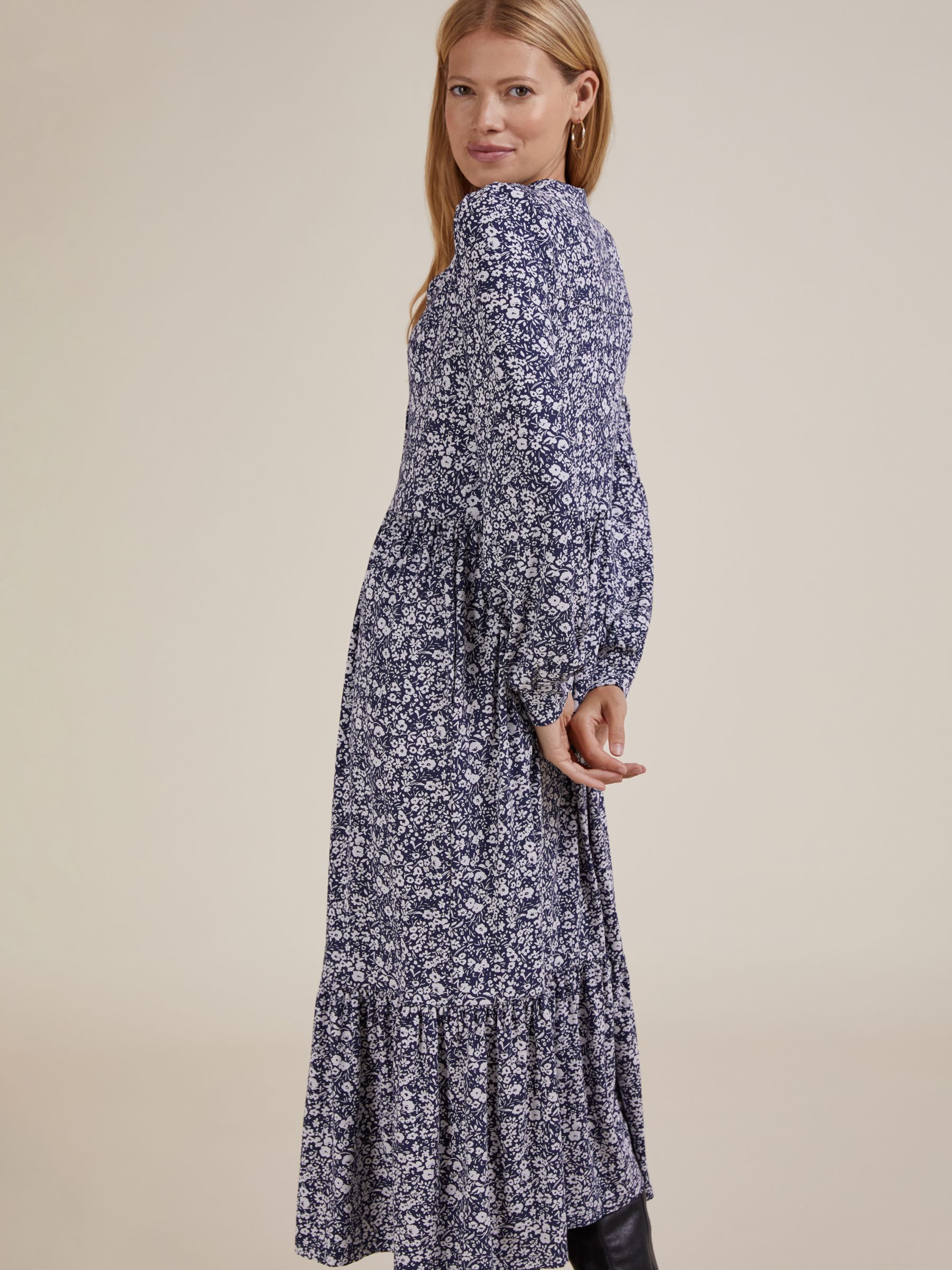 Baukjen Adilah Floral Midi Dress, Indigo at John Lewis & Partners
