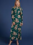 Baukjen Primrose Floral Print Midi Dress, Dark Cedar Chintz