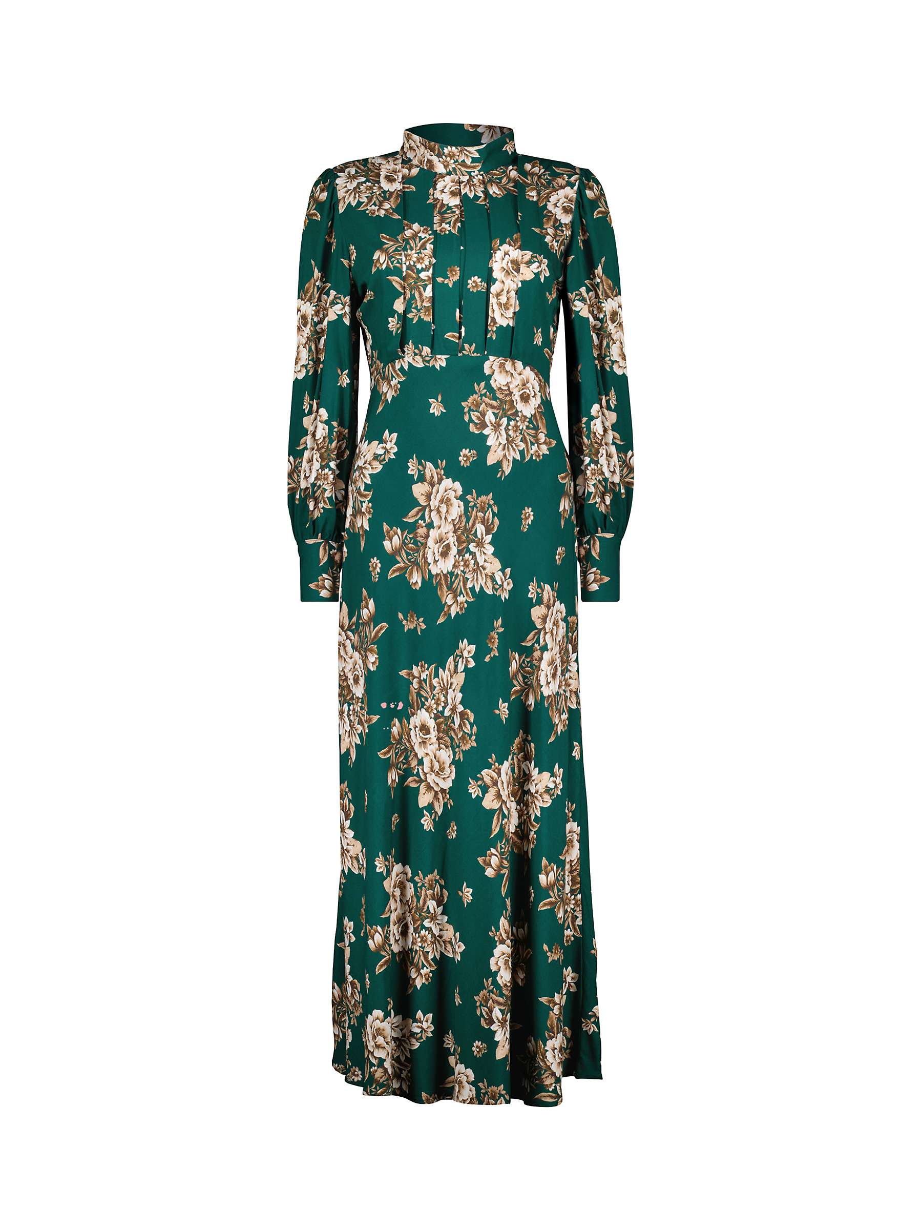 Baukjen Primrose Floral Print Midi Dress, Dark Cedar Chintz at John ...