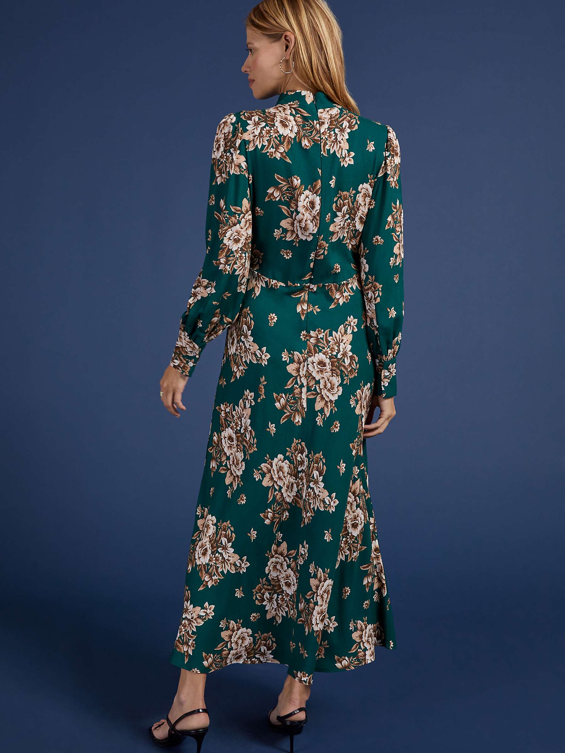 Buy Baukjen Primrose Floral Print Midi Dress, Dark Cedar Chintz Online at johnlewis.com