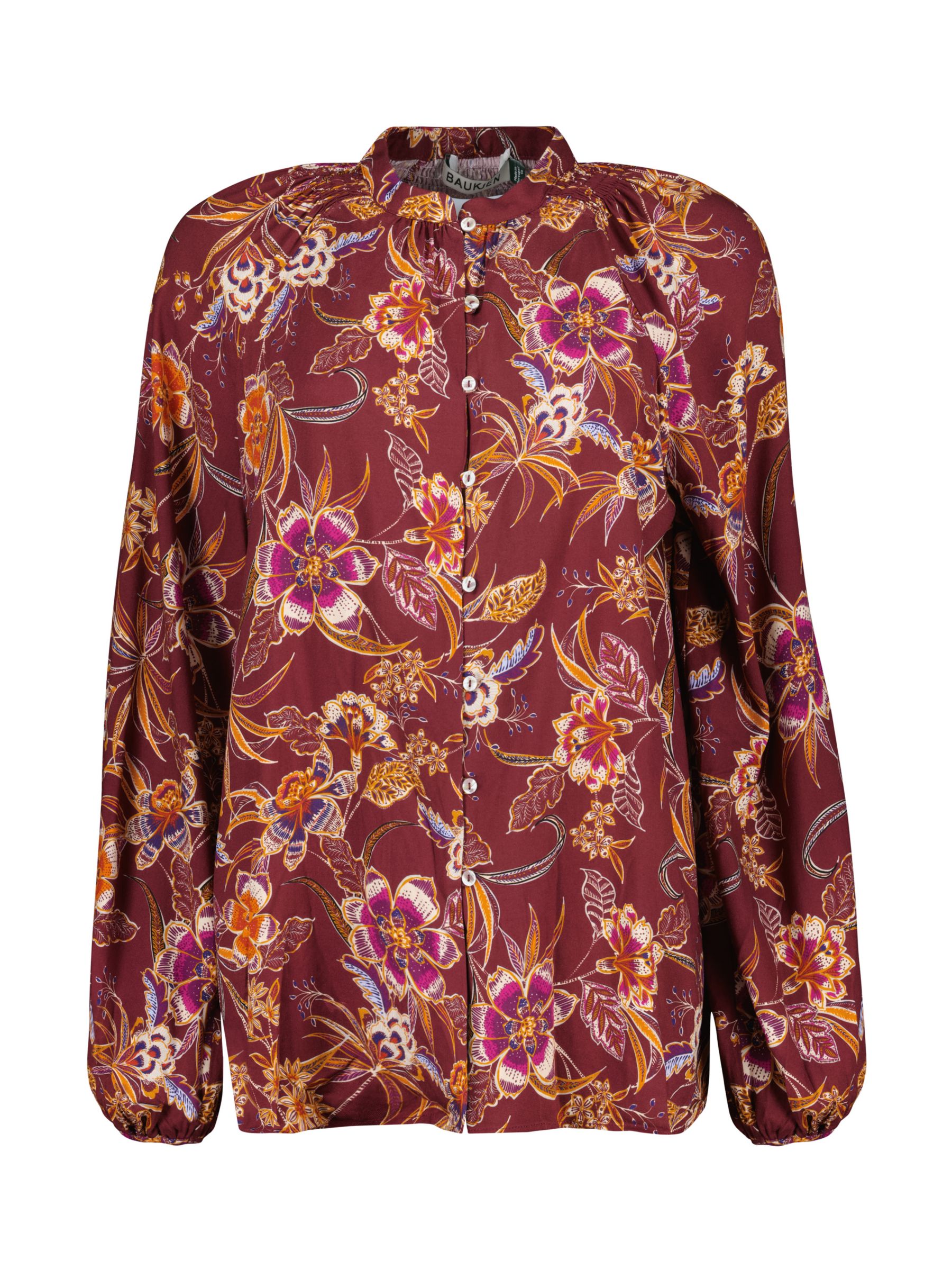 Baukjen Suzanne Blouse, Maroon/Multi at John Lewis & Partners