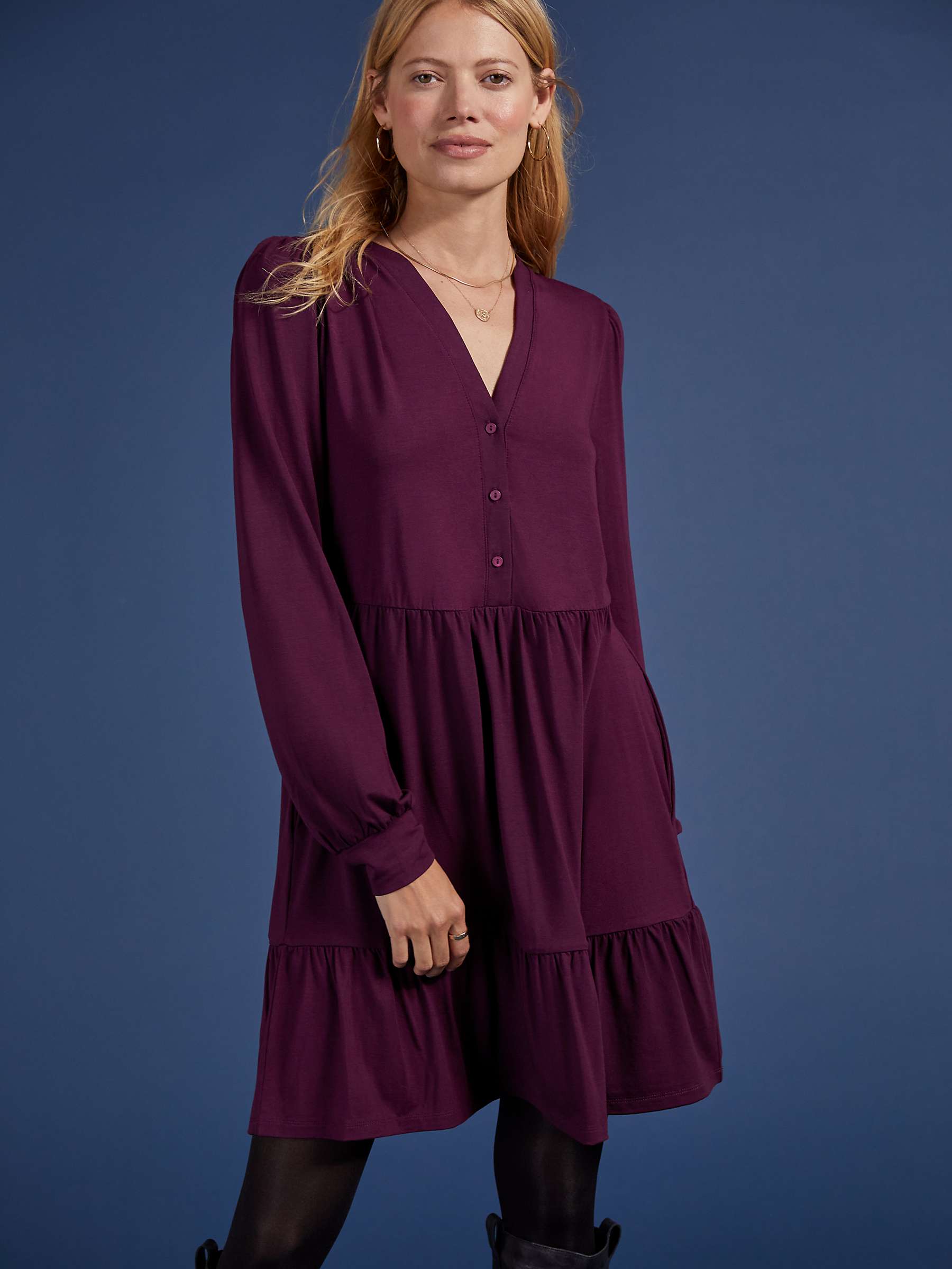 Buy Baukjen Ramona Dress, Dark Cherry Online at johnlewis.com