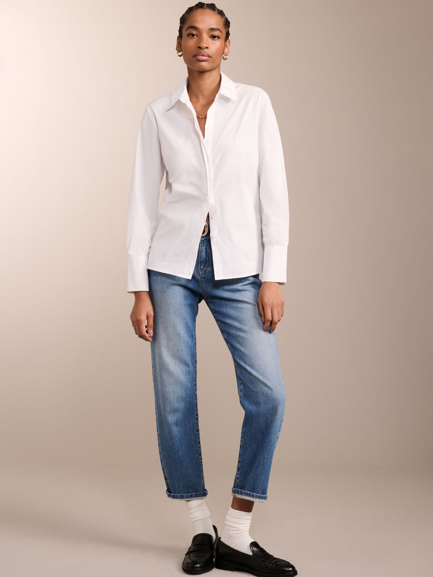 Baukjen Tinsley Plain Organic Cotton Classic Shirt, White, 6