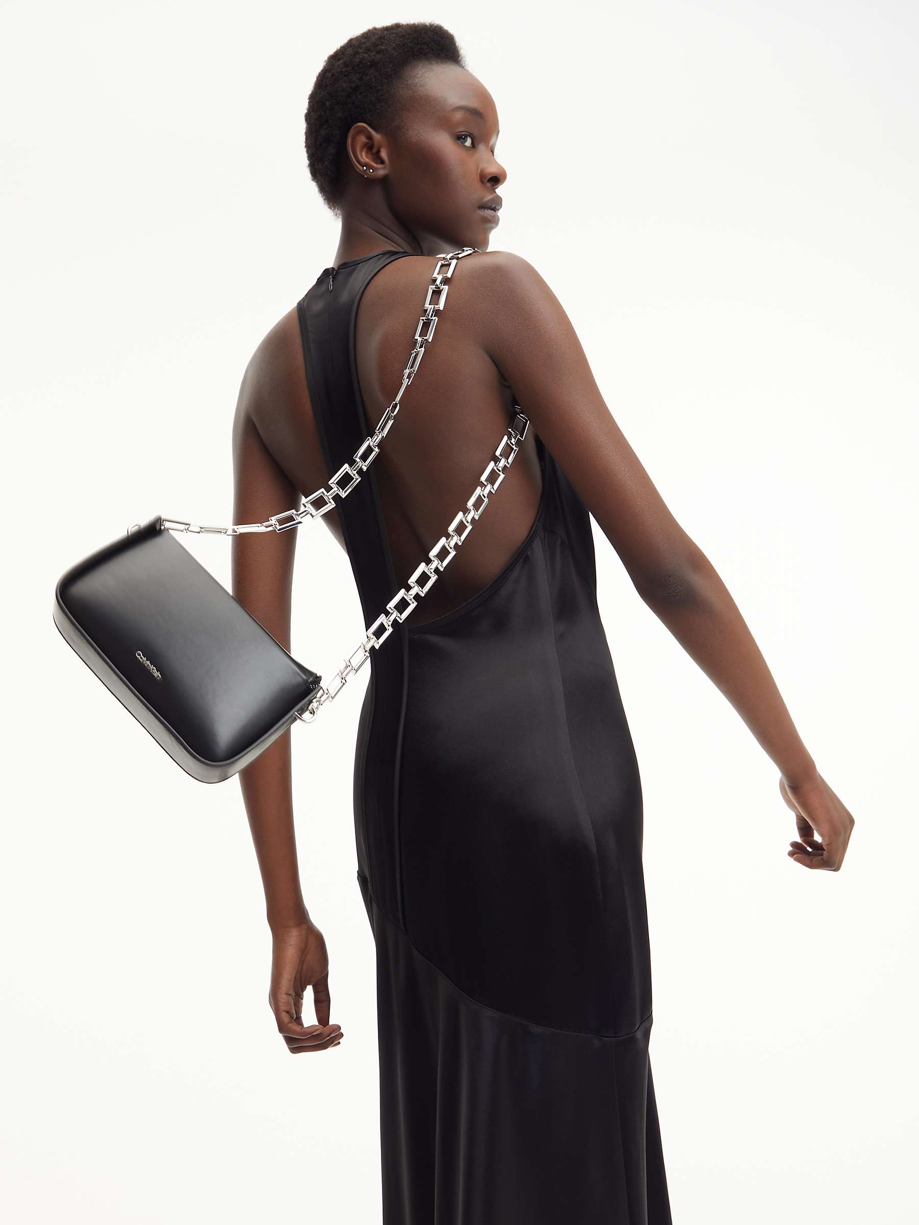 Calvin Klein Archival Chain Strap Cross Body Bag, Black at John Lewis &  Partners