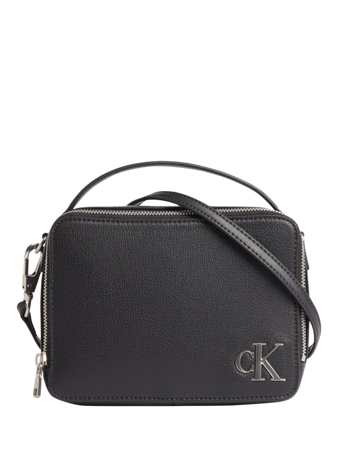 Calvin Klein Monogram Grab Handle Cross Body Bag, Black