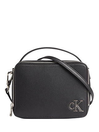 Calvin Klein Monogram Grab Handle Cross Body Bag, Black