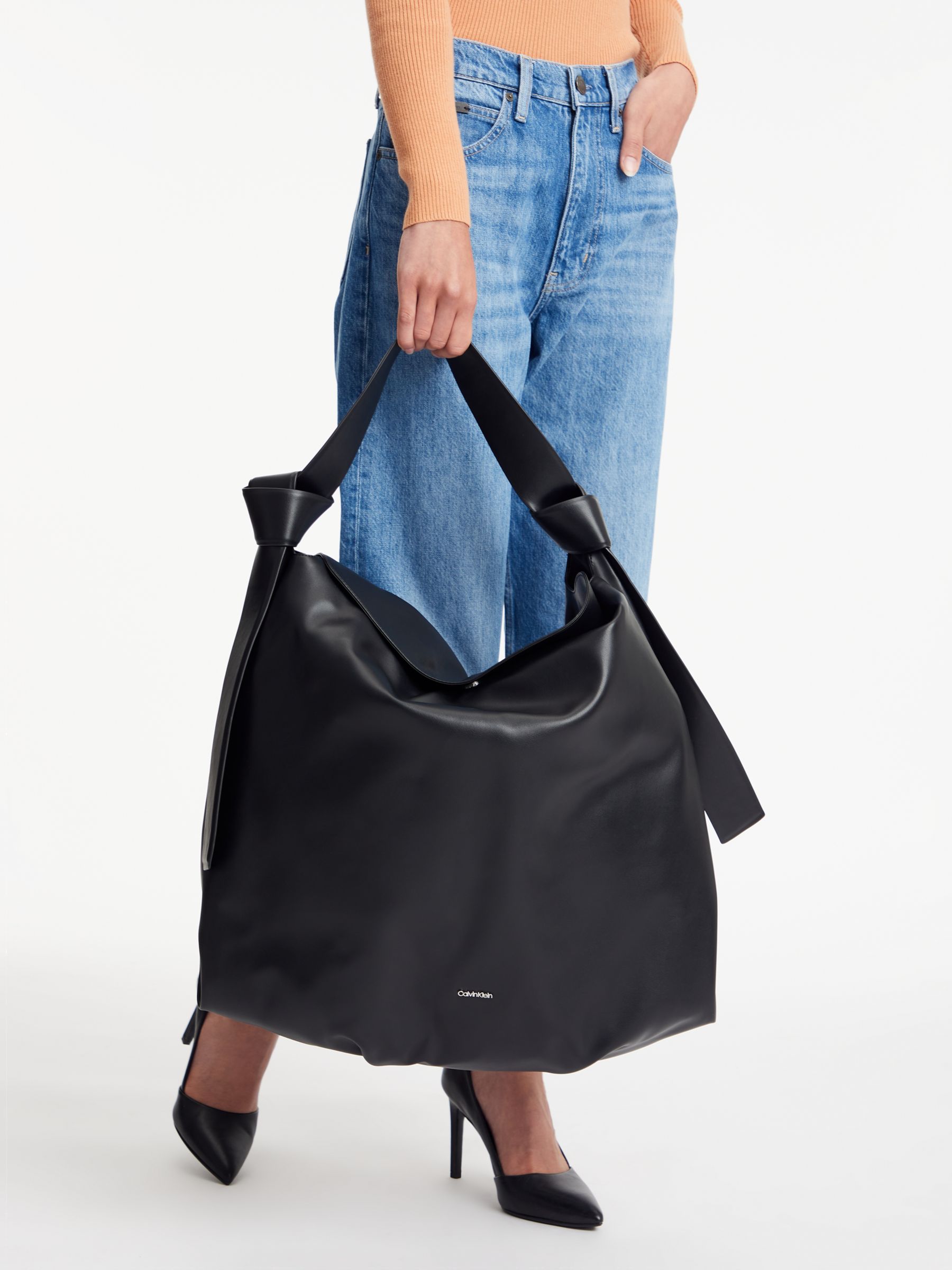 Calvin Klein Tie Knot Detail Tote Bag, Black