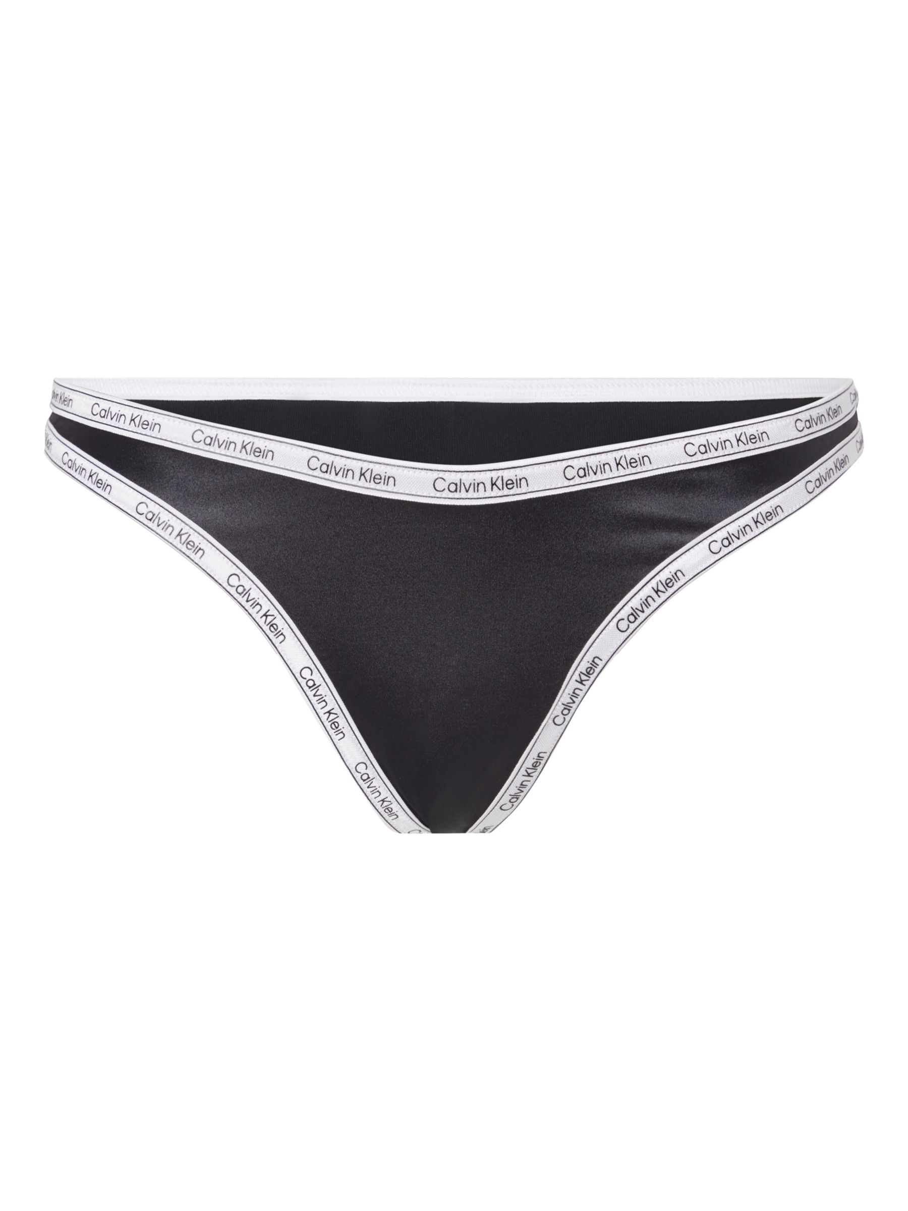 Calvin Klein Monogram Rib Triangle Bikini Top, Black at John Lewis &  Partners