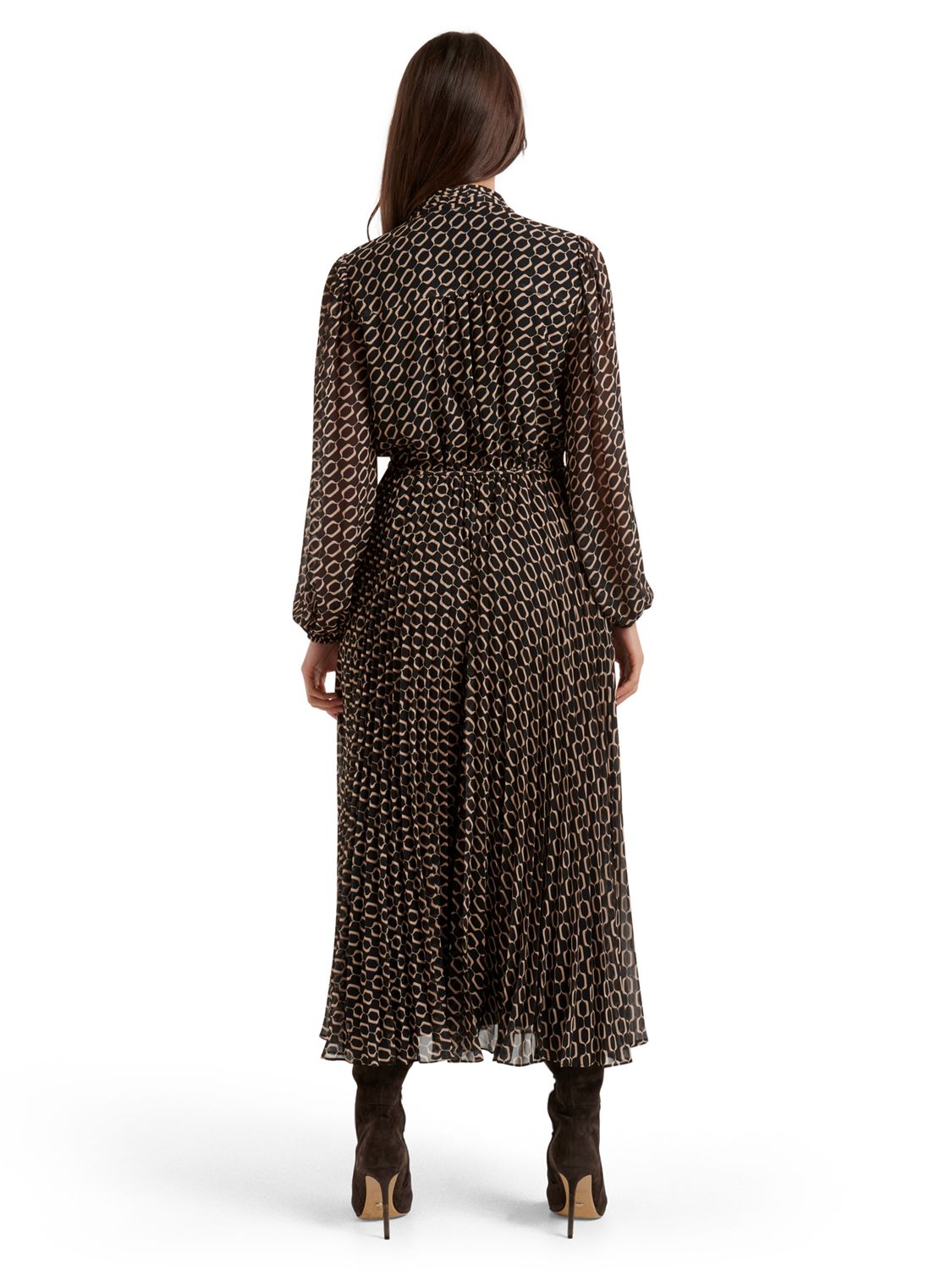 Forever New Zena Button Up Midi Shirt Dress, Mocha Geometric at John ...