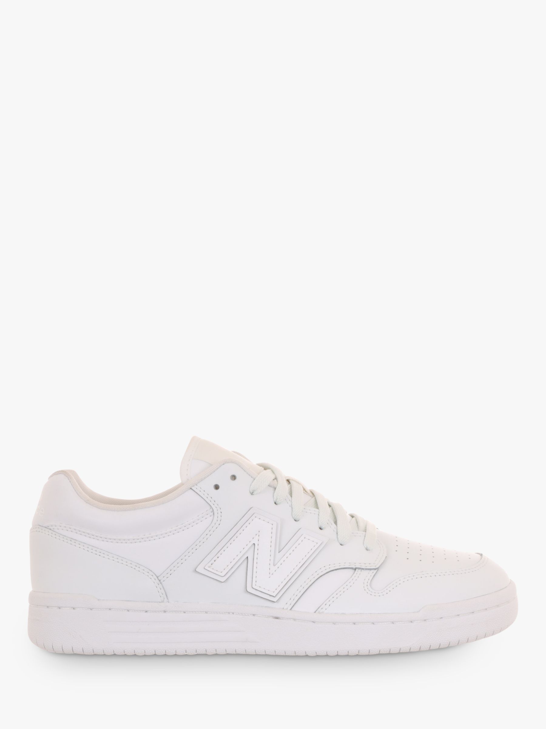 New Balance BB480 Leather Lace Up Trainers, White at John Lewis & Partners
