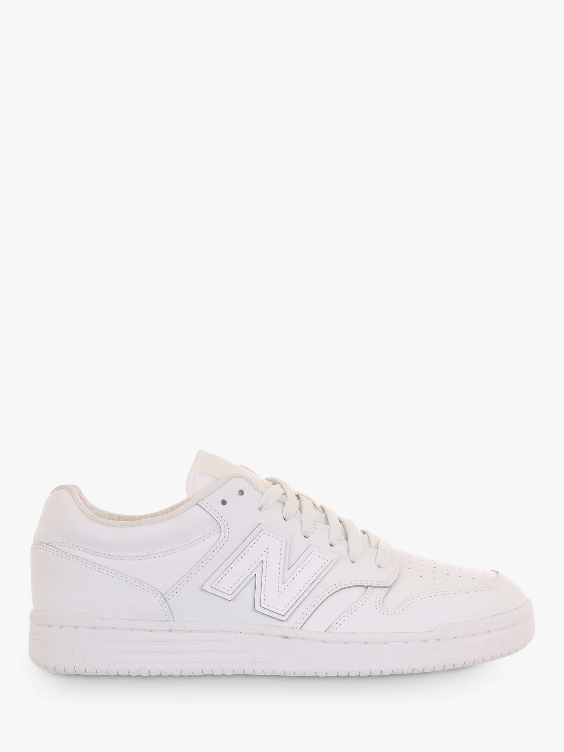 Buy New Balance BB480 Leather Lace Up Trainers, White Online at johnlewis.com
