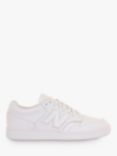 New Balance BB480 Leather Lace Up Trainers, White, White