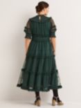 Boden Tulle Ruffle Midi Dress, Onyx Green, Onyx Green