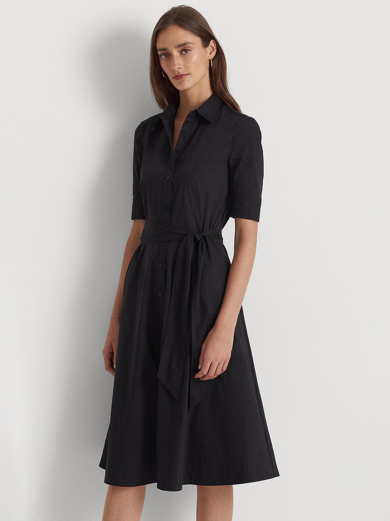 Lauren Ralph Lauren Finnbarr Short Sleeve Shirt Dress, Polo Black at ...