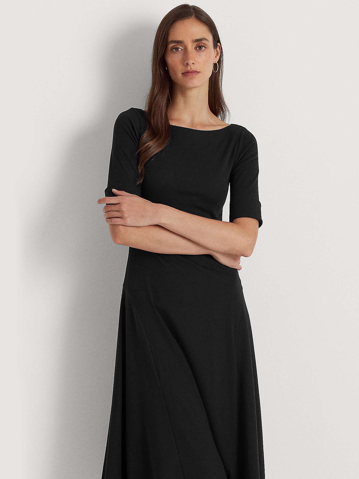 Buy Lauren Ralph Lauren Munzie Fit & Flare Dress, Black Online at johnlewis.com